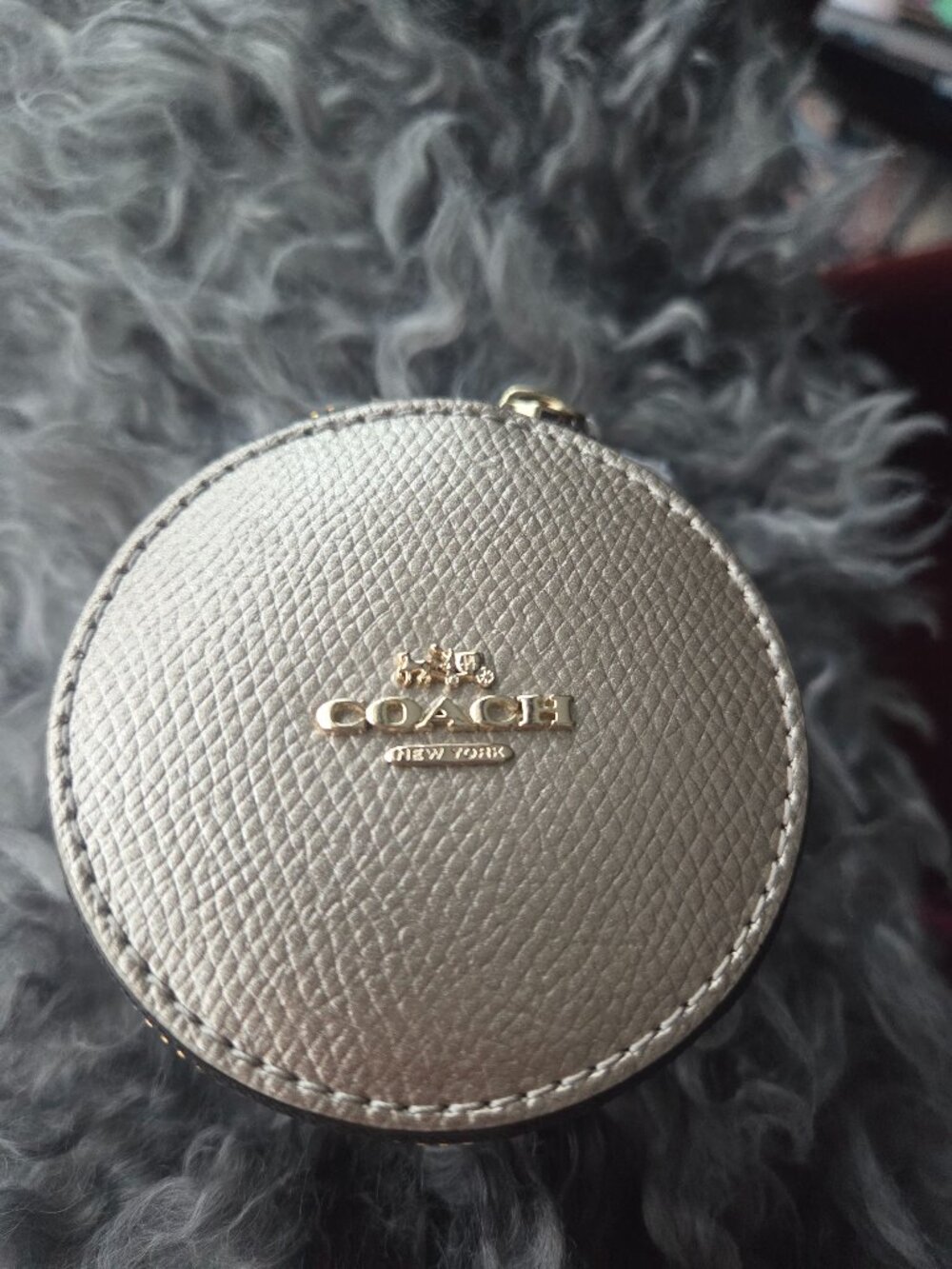 NEW Coach Travel Jewelry Box in Golden Metalic Color